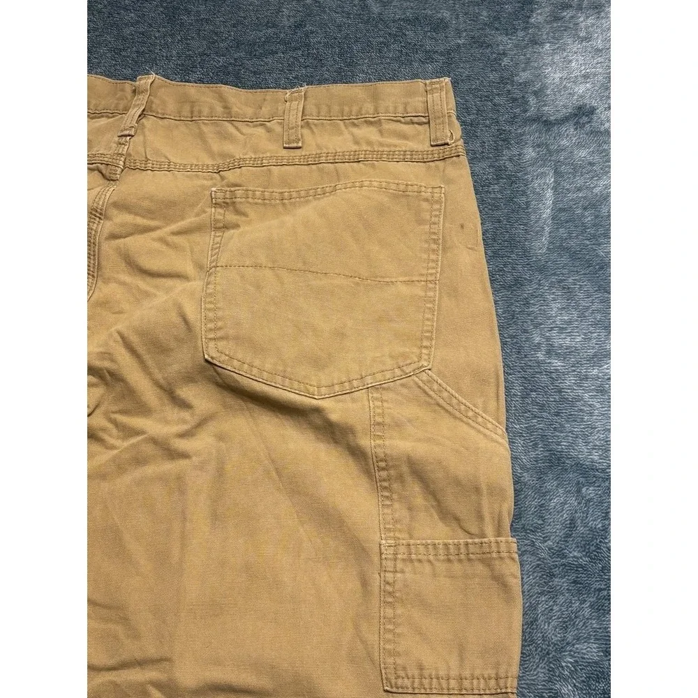 Faded Glory Carpenter Utility Pants 40x30 Tan Cotton Hammer Loop